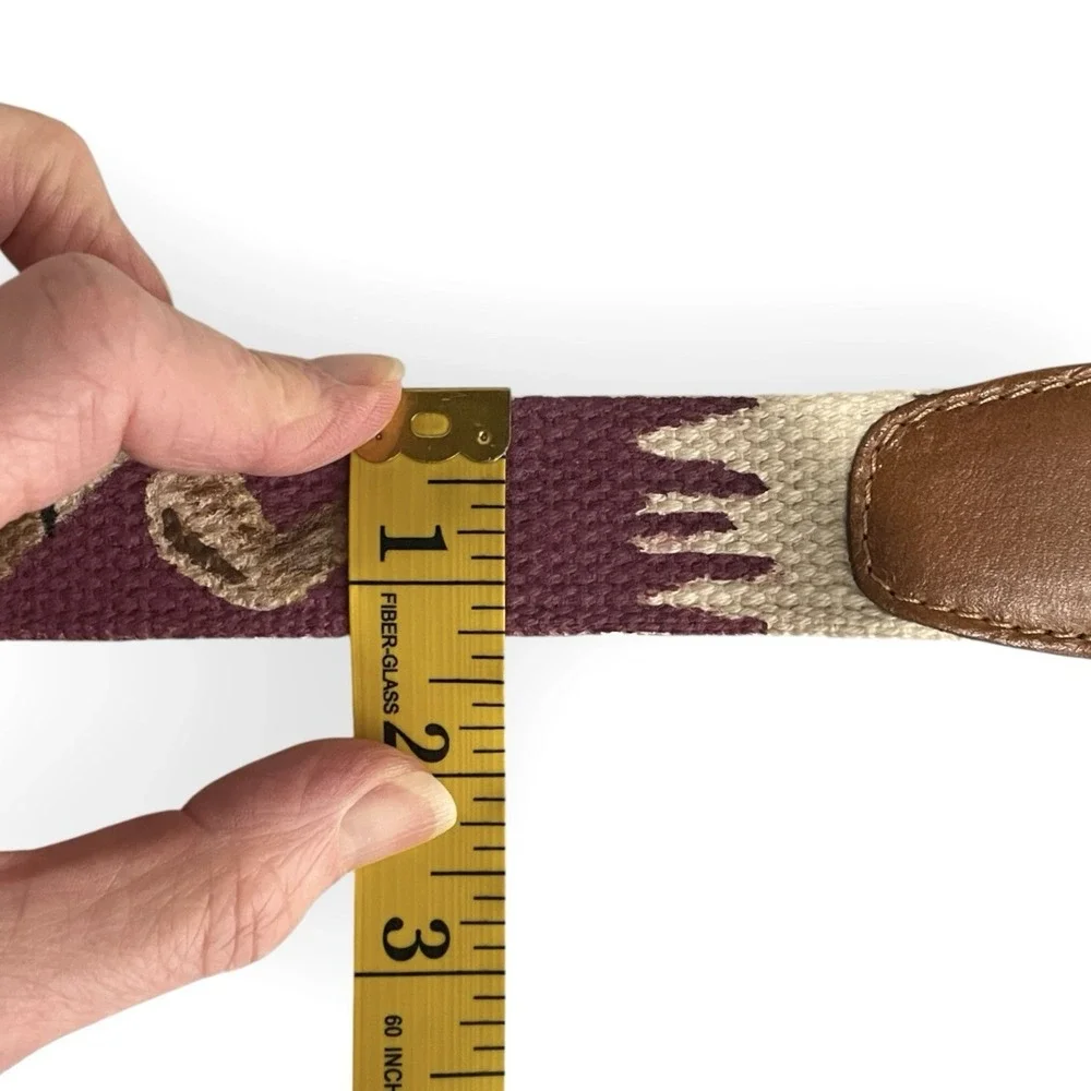 Hand Painted Golf Club Belt Mens 40 Leather‎ Strap Dad Artisan Unique Whimsical